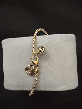 Golden Beaded Charm Bracelet - Women Jewelry